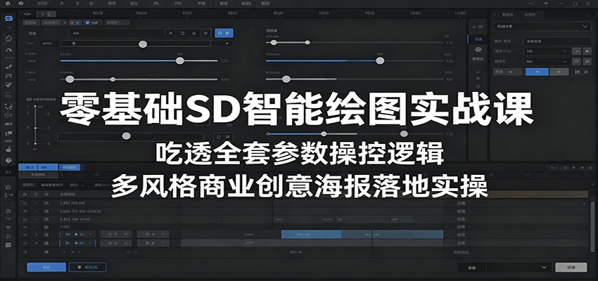 零基础SD智能绘图实战课：吃透全套参数操控逻辑，多风格商业创意海报落地实操-优创云