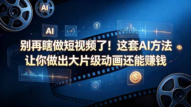别再瞎做短视频了！这套 AI 方法让你做出大片级动画还能赚钱【原创双语字幕】-优创云