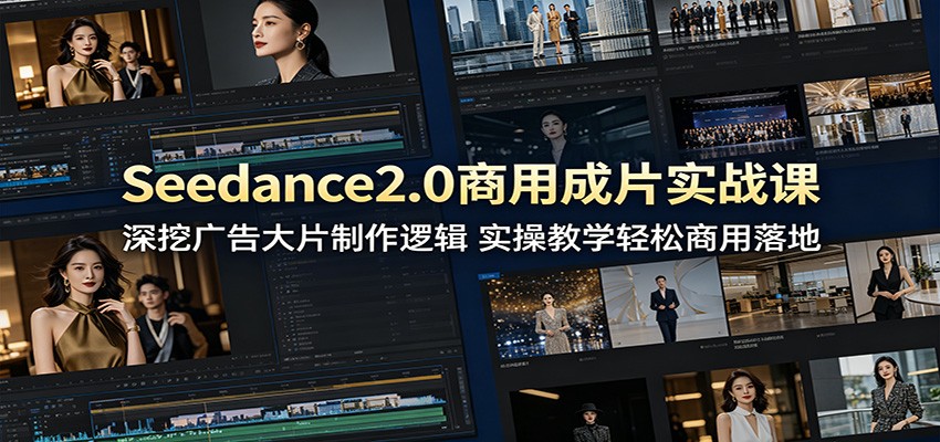 Seedance2.0商用成片实战课：深挖广告大片制作逻辑，实操教学轻松商用落地-优创云