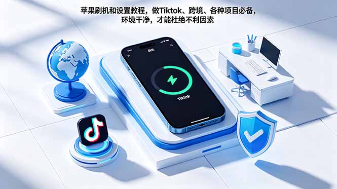 苹果刷机和设置教程，做Tiktok、跨境、各种项目必备，环境干净，才能杜绝不利因素-优创云