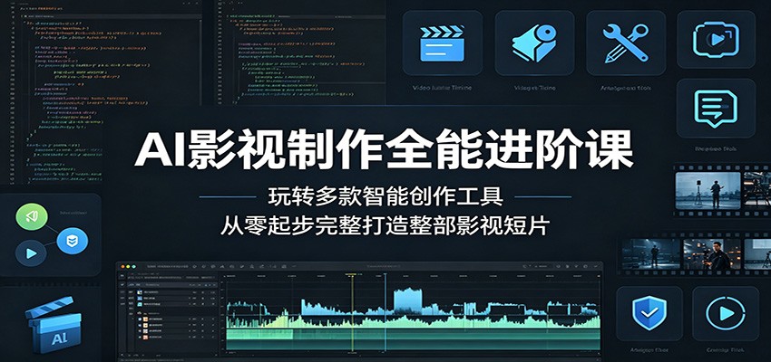 AI影视制作全能进阶课：玩转多款智能创作工具，从零起步完整打造整部影视短片-优创云