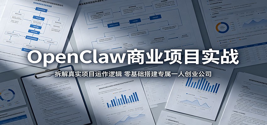 OpenClaw商业项目实战：拆解真实项目运作逻辑，零基础搭建专属一人创业公司-优创云