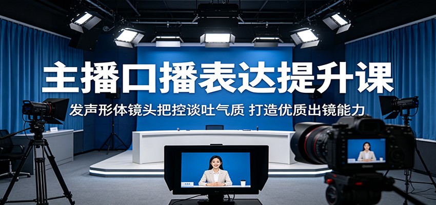 主播口播表达提升课：发声形体镜头把控谈吐气质，打造优质出镜能力-优创云