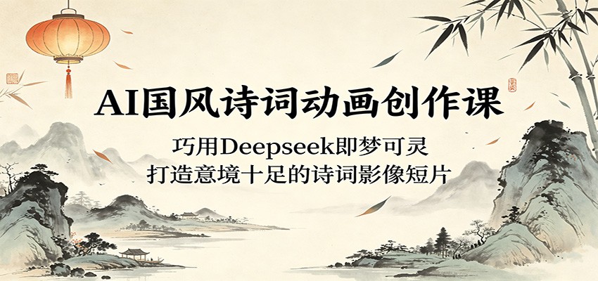 AI国风诗词动画创作课:巧用Deepseek即梦可灵,打造意境十足的诗词影像短片-优创云