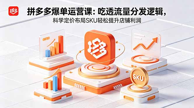 拼多多爆单运营实战课:吃透流量分发逻辑,科学定价布局SKU轻松提升店铺利润-优创云