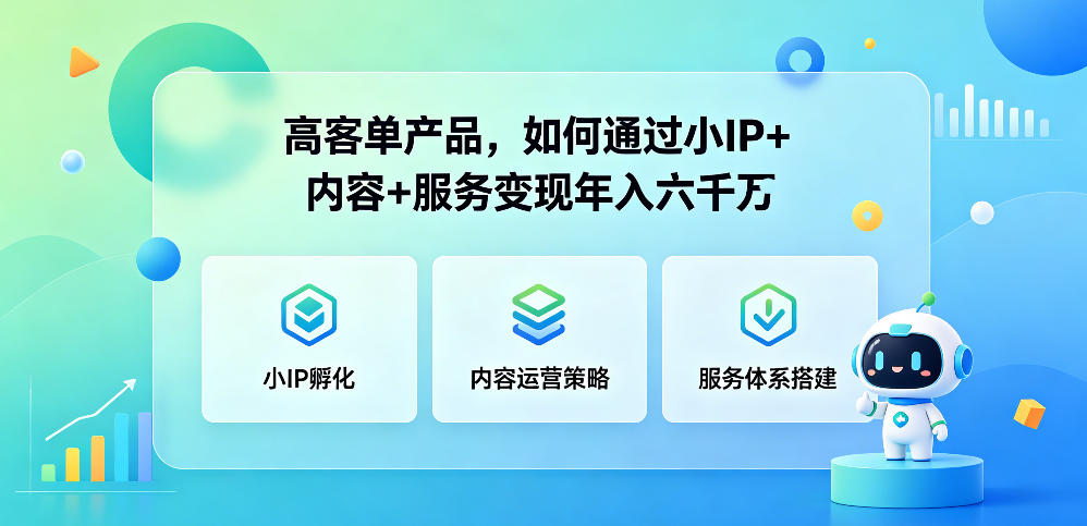高客单产品，如何通过小IP+内容+服务变现年入六干W-优创云